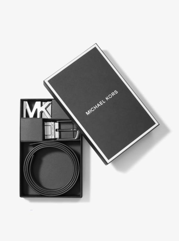 Panske Opasky Michael Kors 4-In-1 Logo Box Set Čierne - Doplnky Michael Kors Lacne | BZNYQ-2841